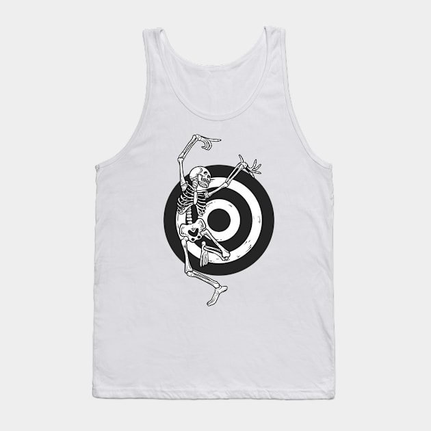 Skeleton in front of target board Tank Top by Wahyuwm48